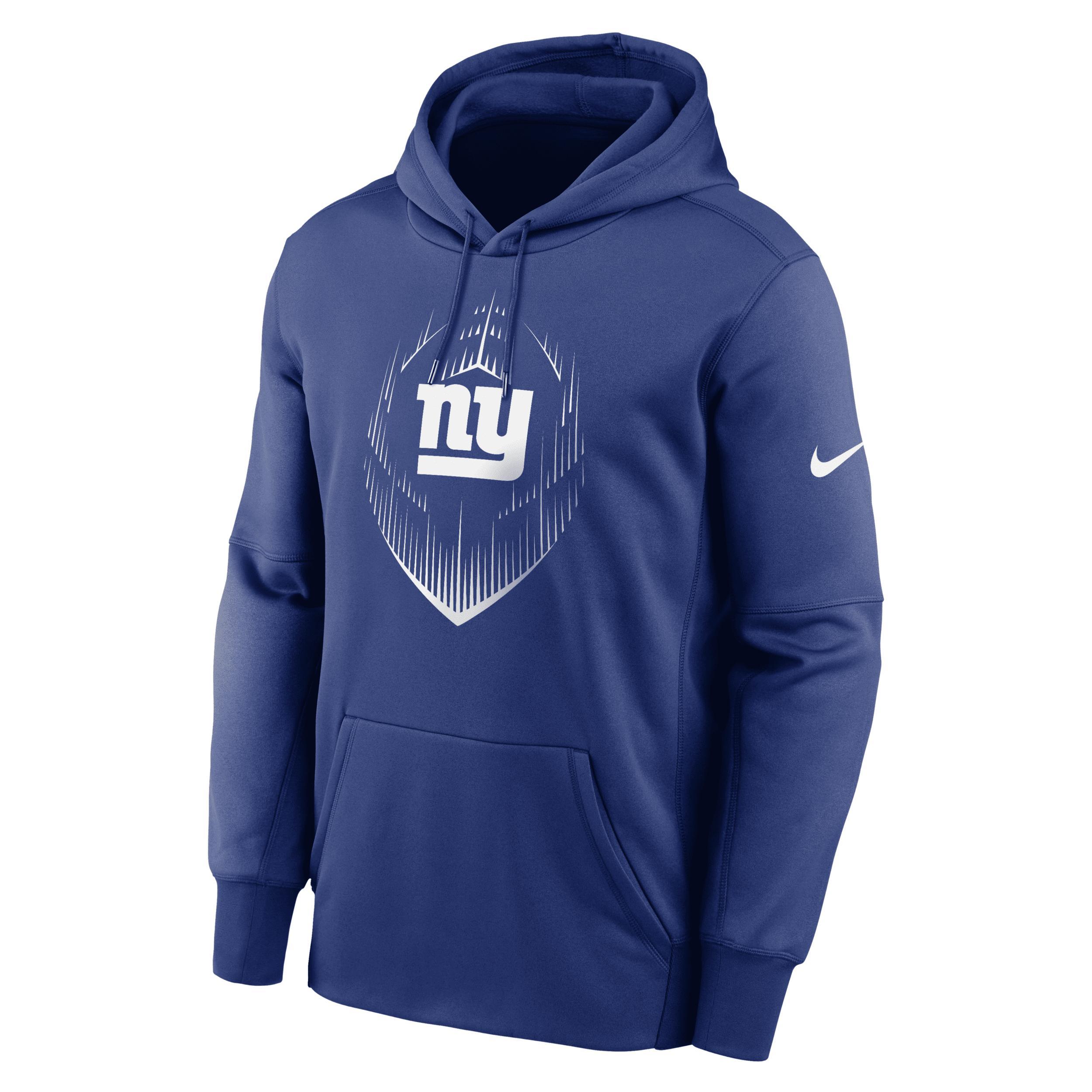 Nike Mens Royal New York Giants Icon Performance Pullover Hoodie Product Image