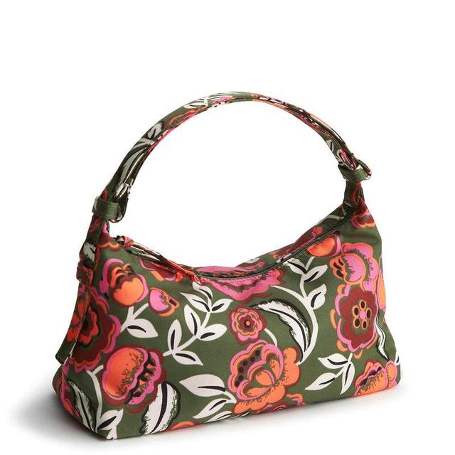 Vera Bradley Roxbury Crescent Shoulder Bag Women in Bubbly Flowers Green Green/Pink Product Image