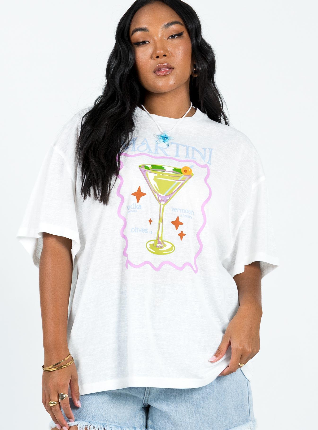 Martini Oversized Tee White Product Image