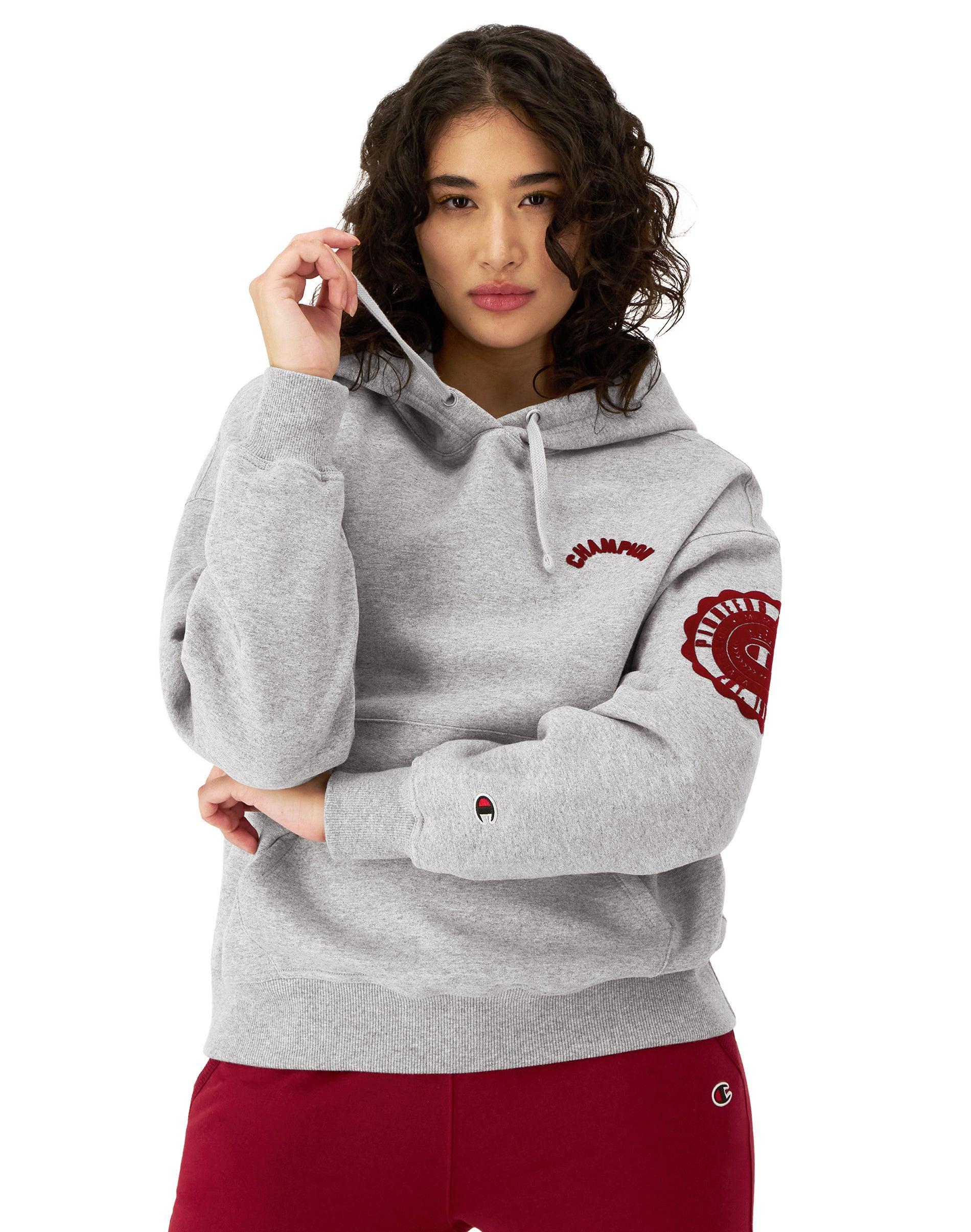 Womens Champion Powerblend Hoodie, Collegiate Laurel, Arched Classic Script Cardinal 2XL product image