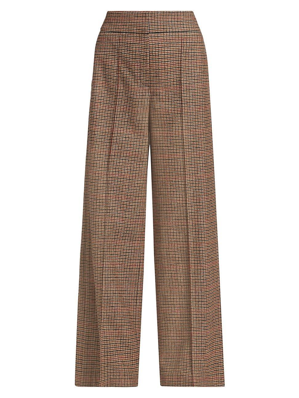 Womens Barnet Plaid Wool-Blend Pants product image