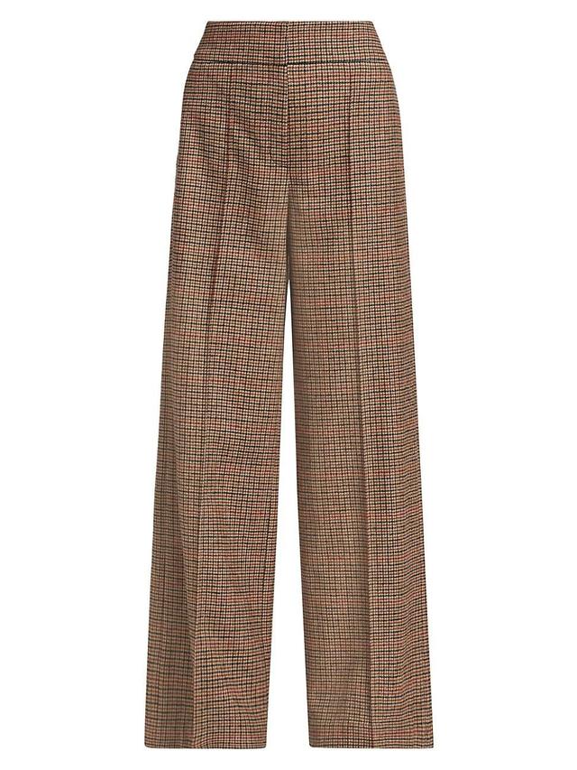 Womens Barnet Plaid Wool-Blend Pants Product Image