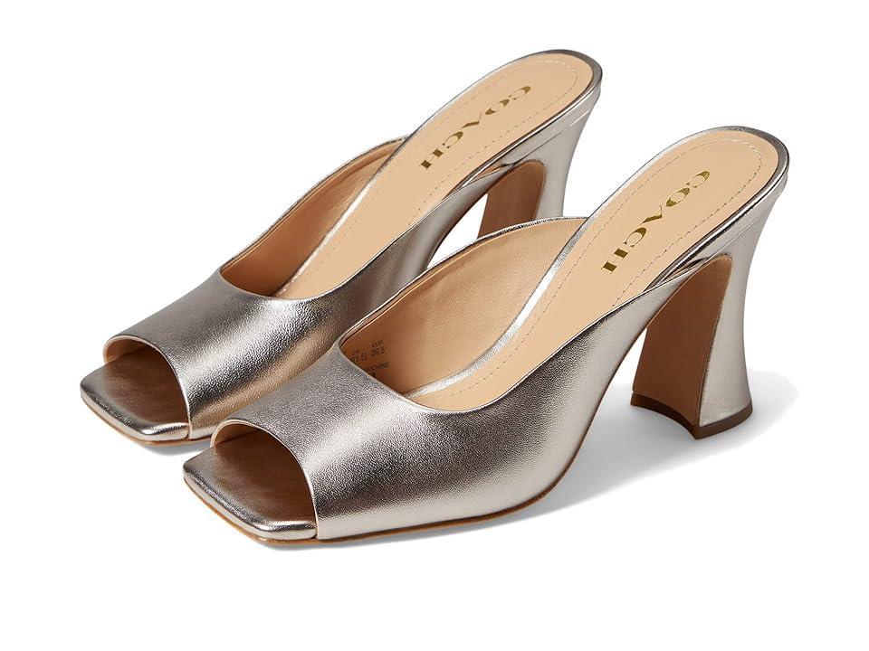 COACH Laurence Metallic Leather Sandal (Platinum Champagne) Women's Shoes Product Image