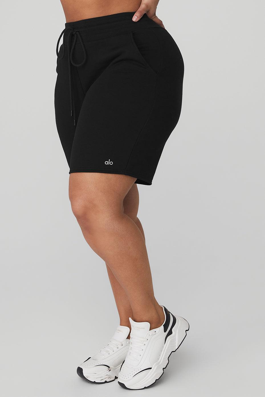 High-Waist Easy Sweat Short - Black Female Product Image