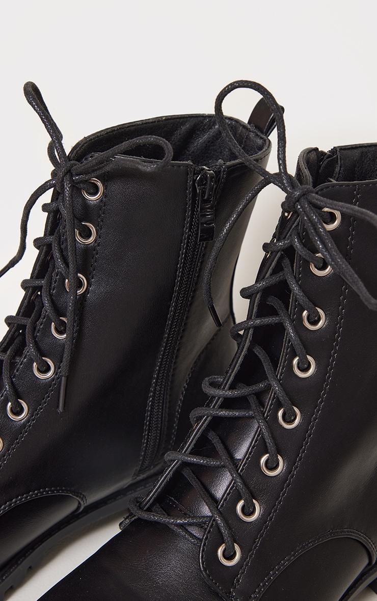 Black Basic PU Biker Boots Product Image