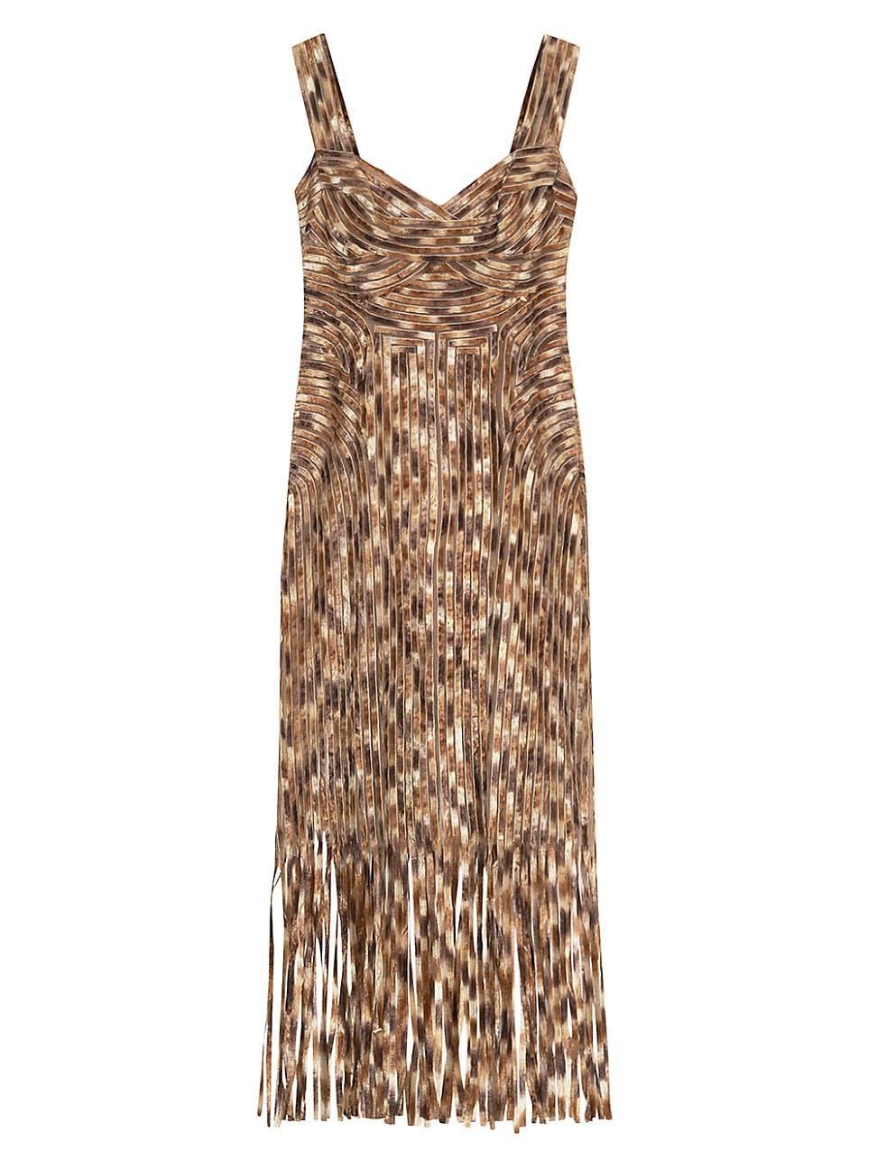 Womens Adalette Fringe Midi Dress Product Image