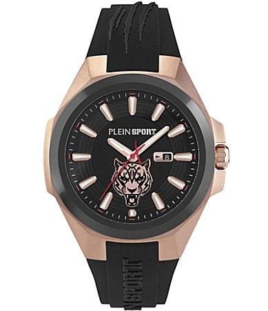 Philipp Plein Mens Tigermaster Analog Black Silicone Strap 47mm Watch Product Image