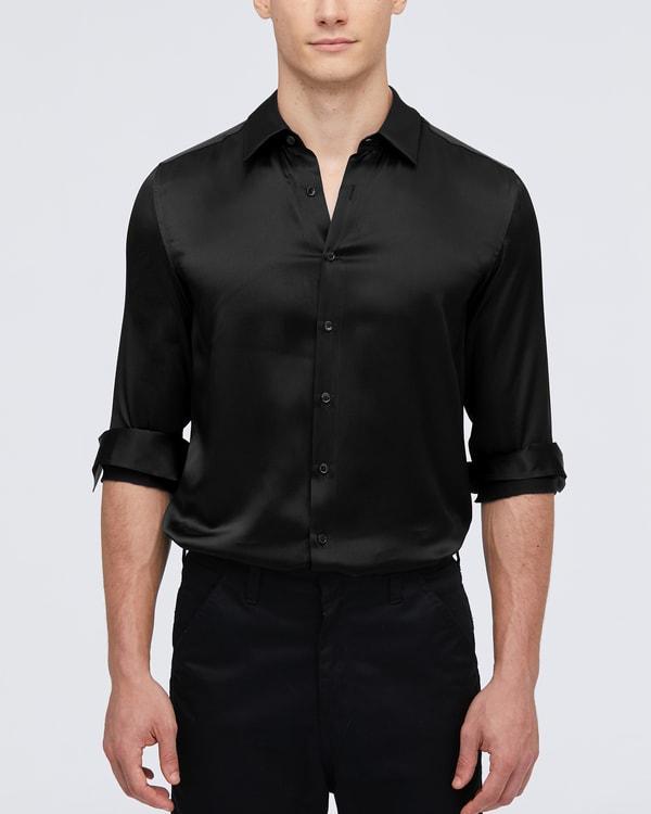 22MM Mulberry Silk Basic Mens Shirt Product Image