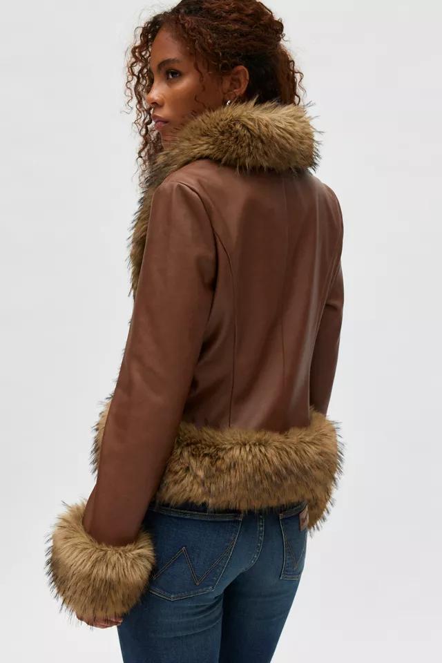 Silence + Noise Brianna Faur Fur Trim Jacket Product Image