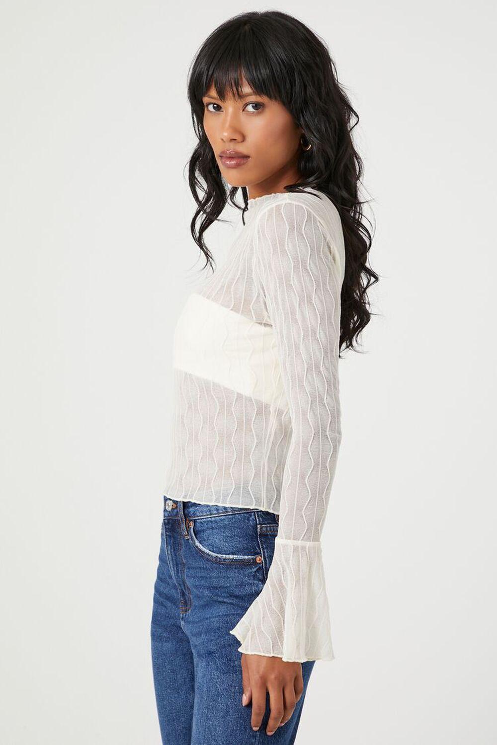 Sheer Lace Trumpet-Sleeve Top | Forever 21 Product Image