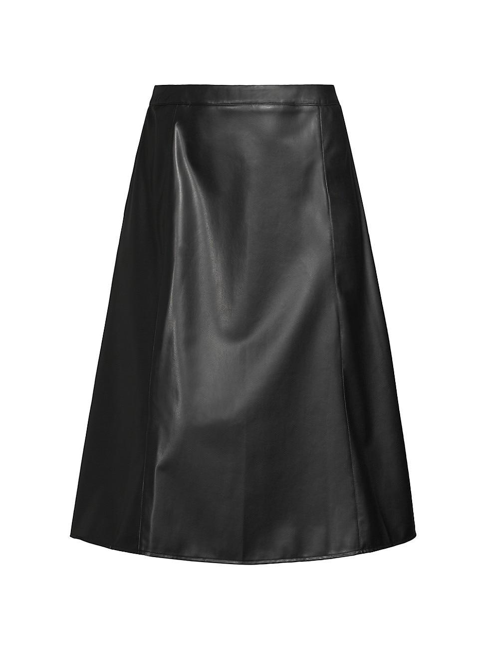 Womens Eva Vegan Leather Midi-Skirt product image