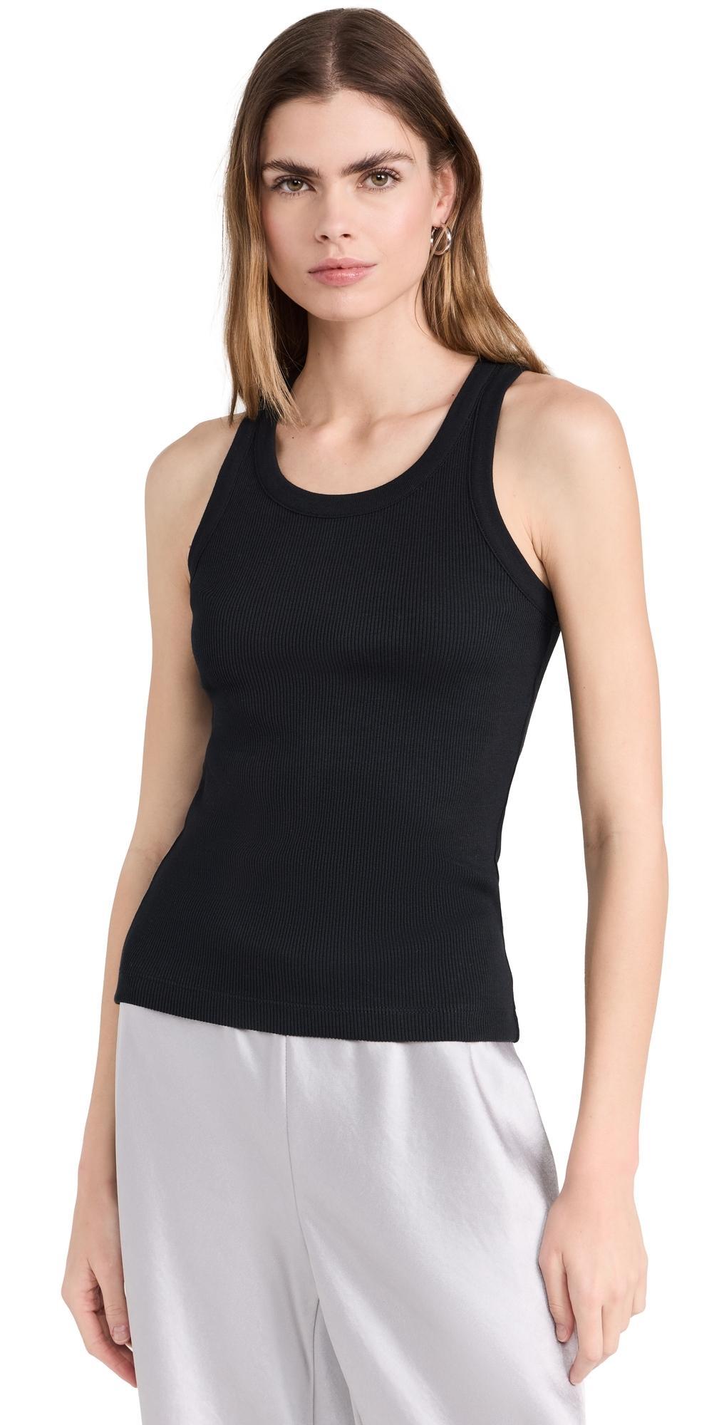 Scoop-neck Tank Top In Black Product Image