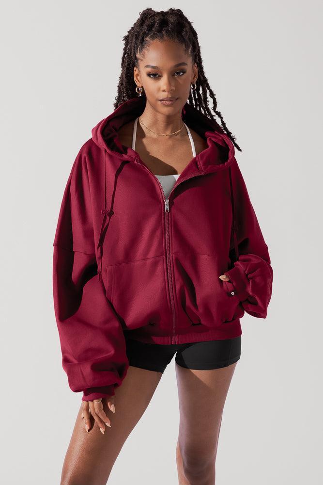 POPFLEX® Zip Cloud Hoodie - Crimson Product Image