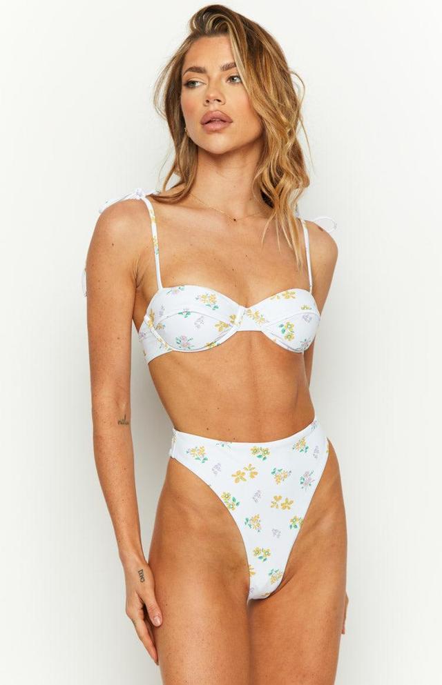 9.0 Swim Jamilla White Floral Print Bikini Top Product Image