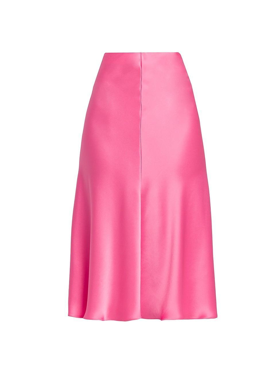 Womens Satin Knee-Length Skirt Product Image