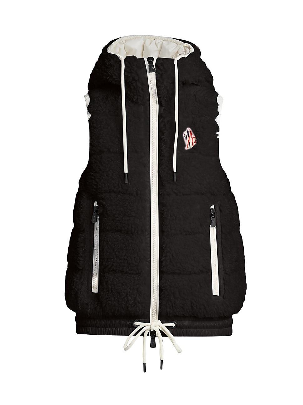 Womens Eco Faux Fur Teddy Hooded Vest Product Image