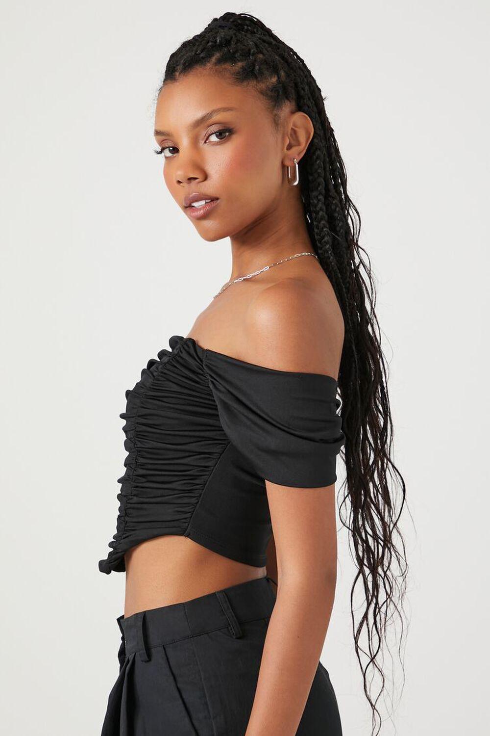 Ruched Off-the-Shoulder Crop Top | Forever 21 Product Image