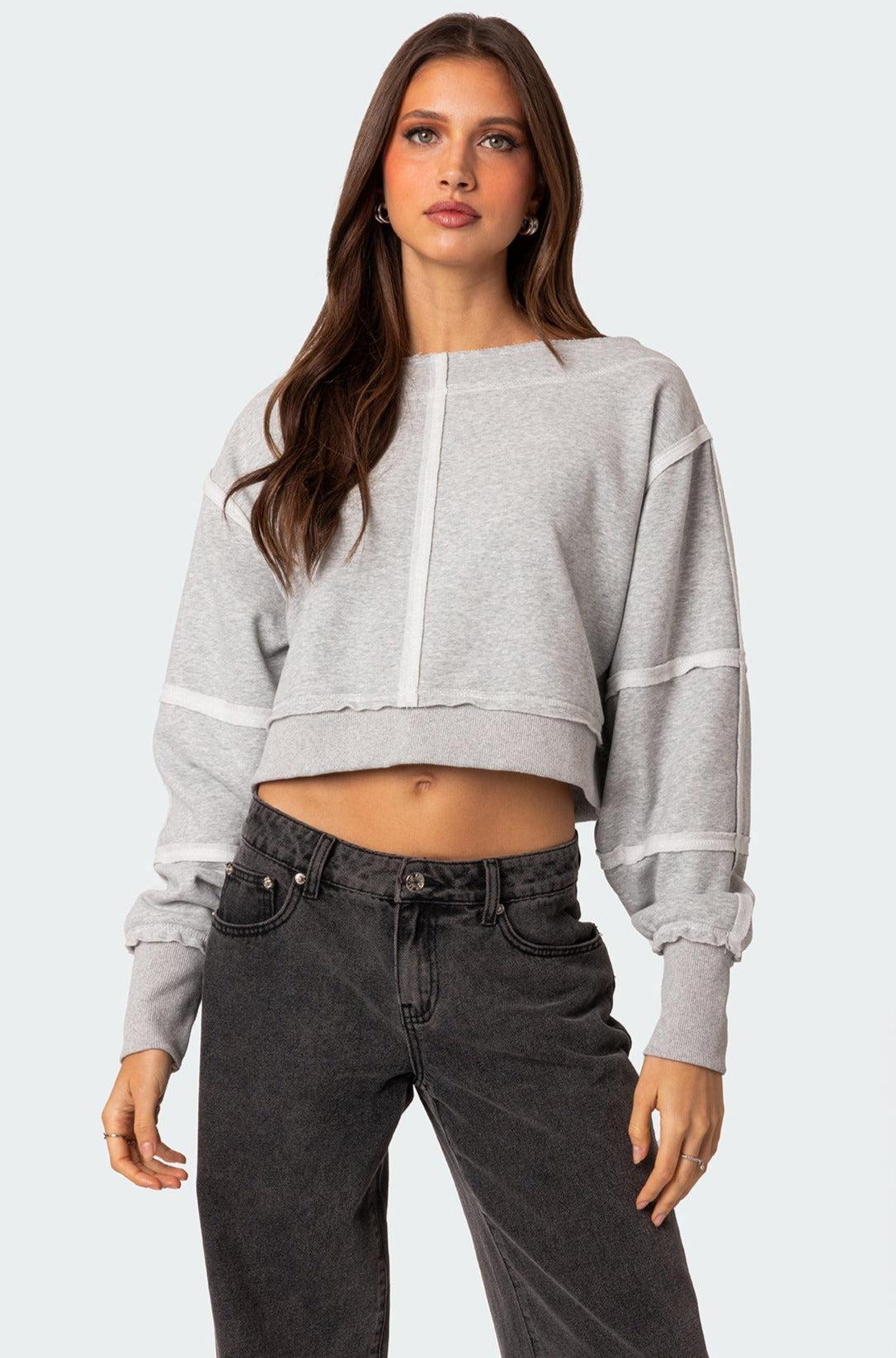 Inside Out Cropped Sweatshirt Product Image