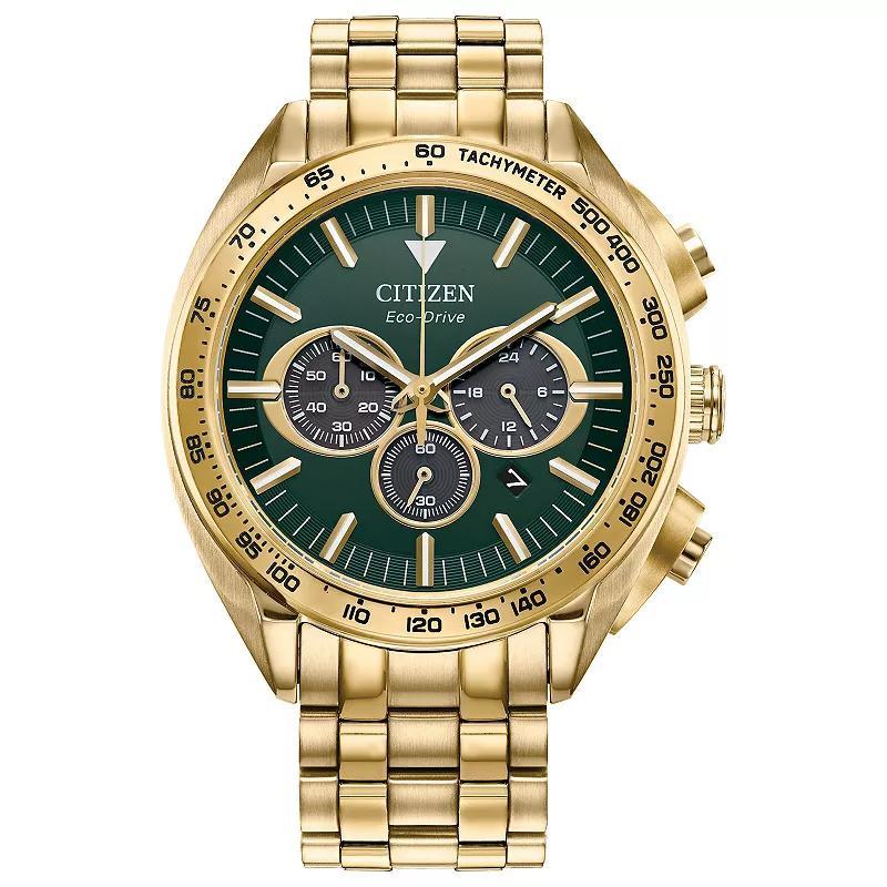 Citizen Eco-Drive Mens Chronograph Sport Luxury Two-Tone Stainless Steel Bracelet Watch 43mm Product Image