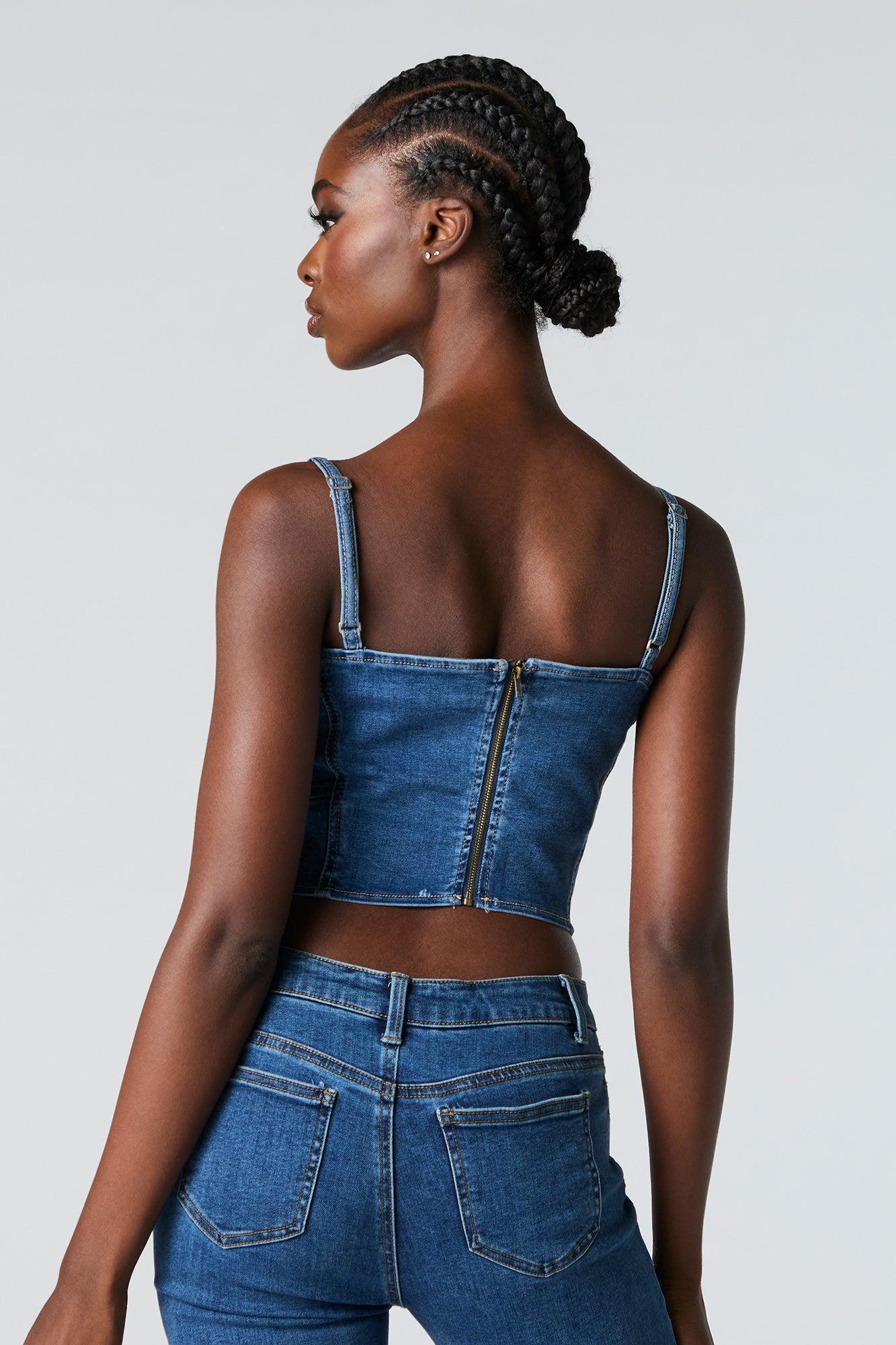 Denim Corset Tank Female Product Image