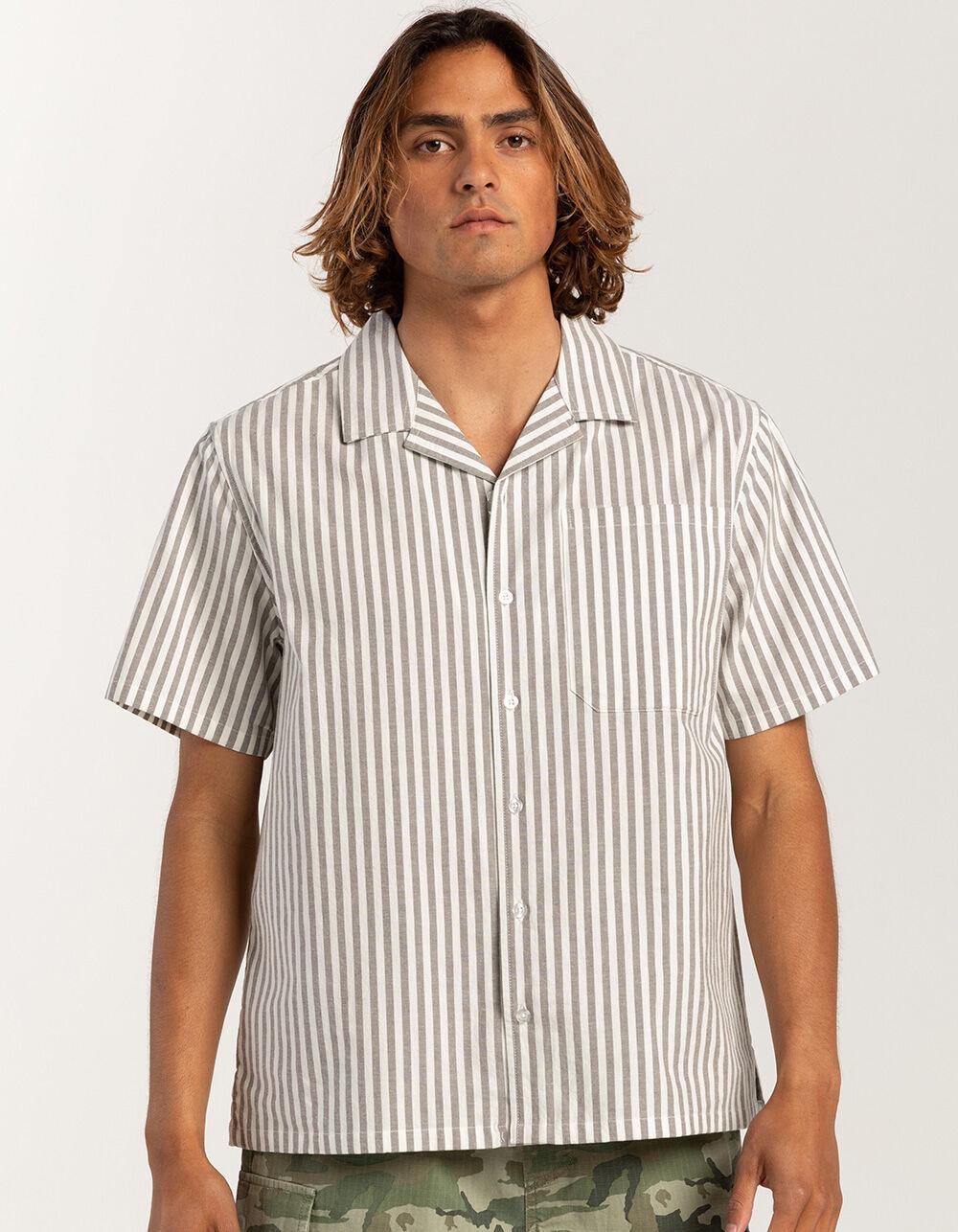 RSQ Mens Stripe Oxford Camp Shirt Product Image