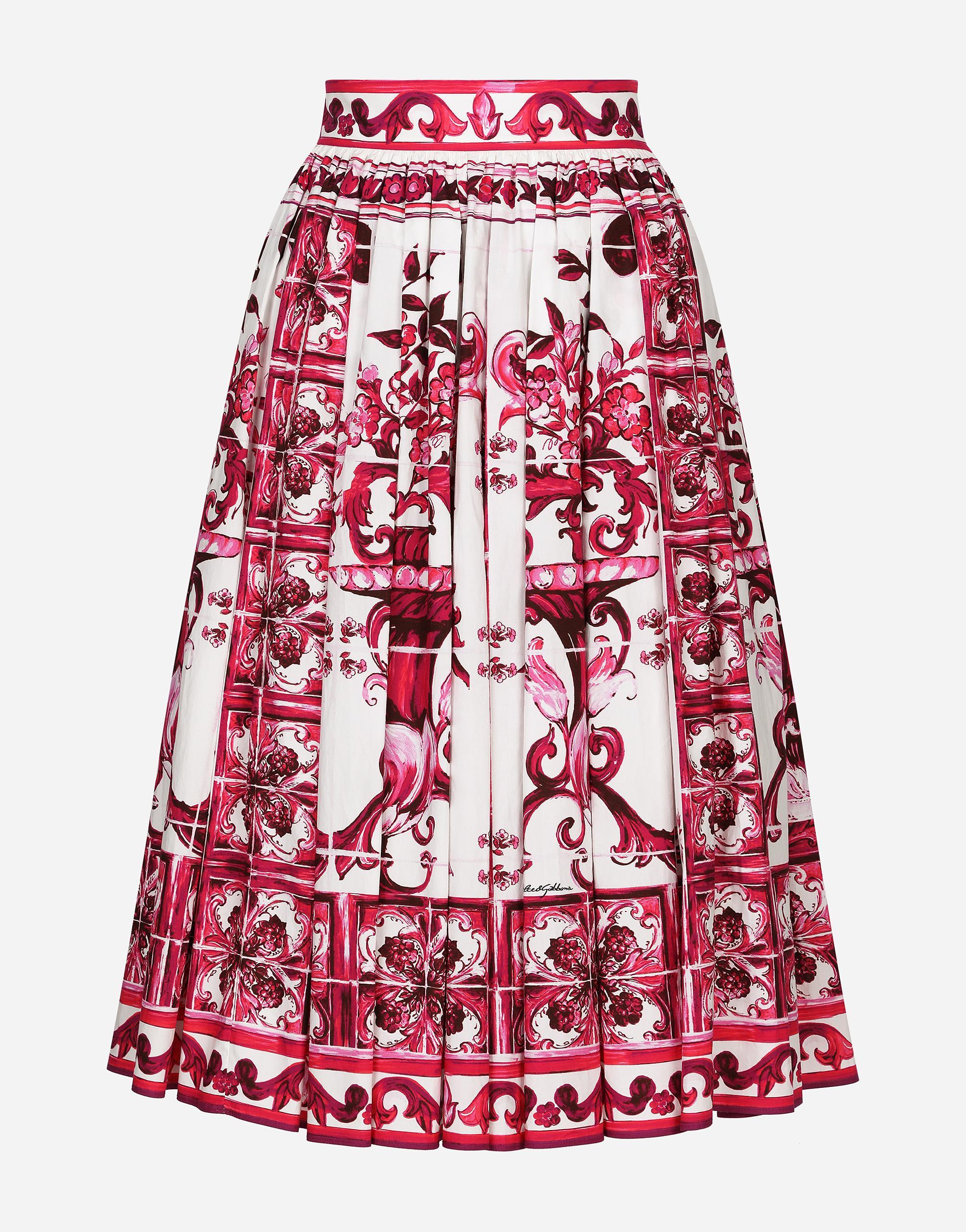 Graphic-print High-waisted Skirt In Pink Product Image