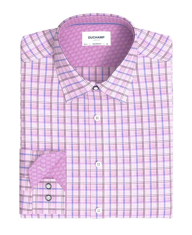 Duchamp Tailored Fit Check Dress Shirt Product Image