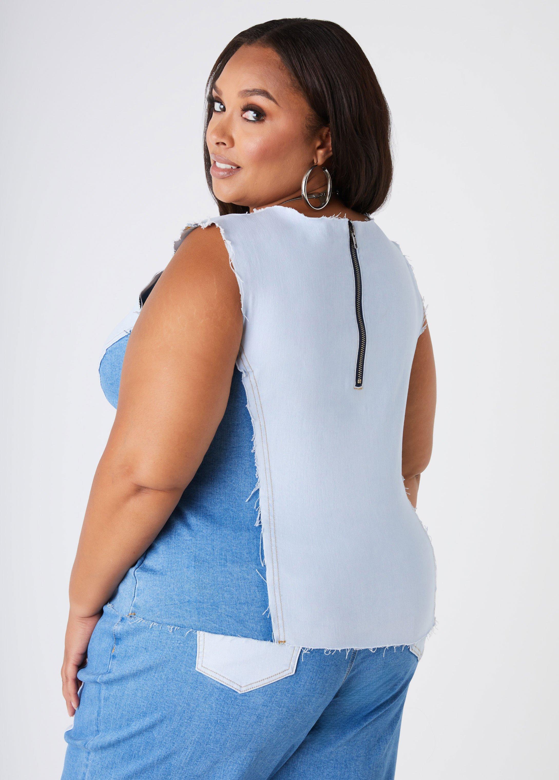 Two Tone Denim Top Product Image