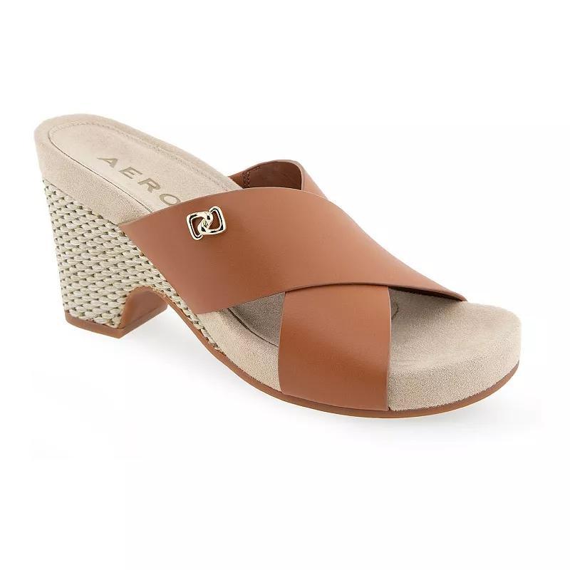 Aerosoles Madina Womens Leather Wedge Sandals Product Image