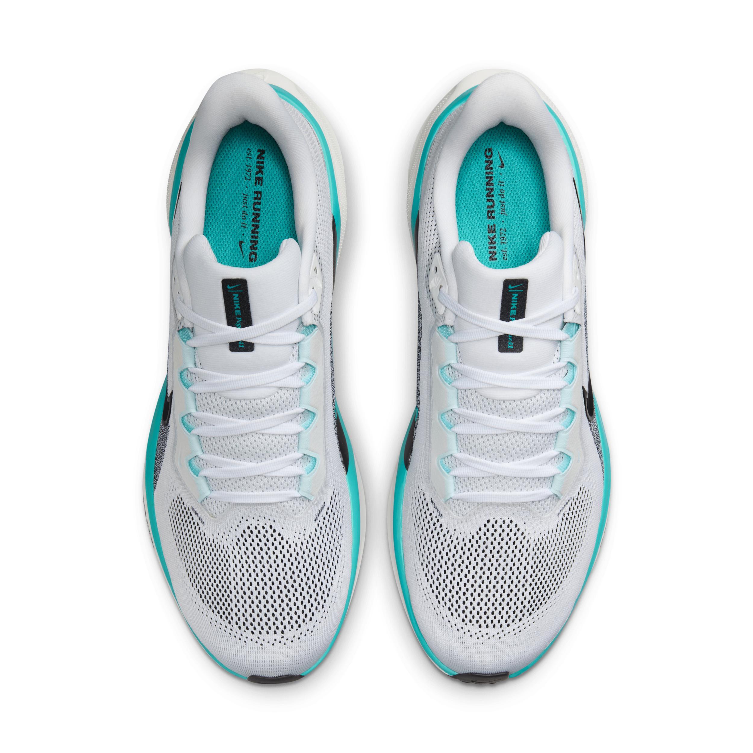 Nike Mens Nike Air Zoom Pegasus 41 - Mens Running Shoes Black/White/Glacier Blue Product Image