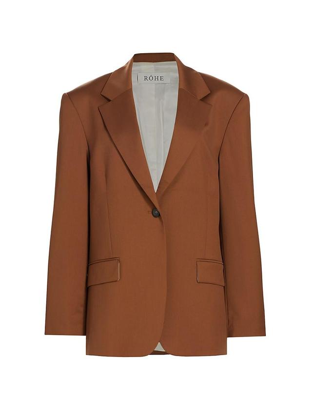 Womens Single-Breasted Wool Blazer Product Image