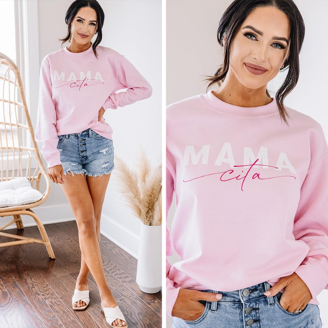 Mamacita Light Pink Graphic Sweatshirt Female Product Image