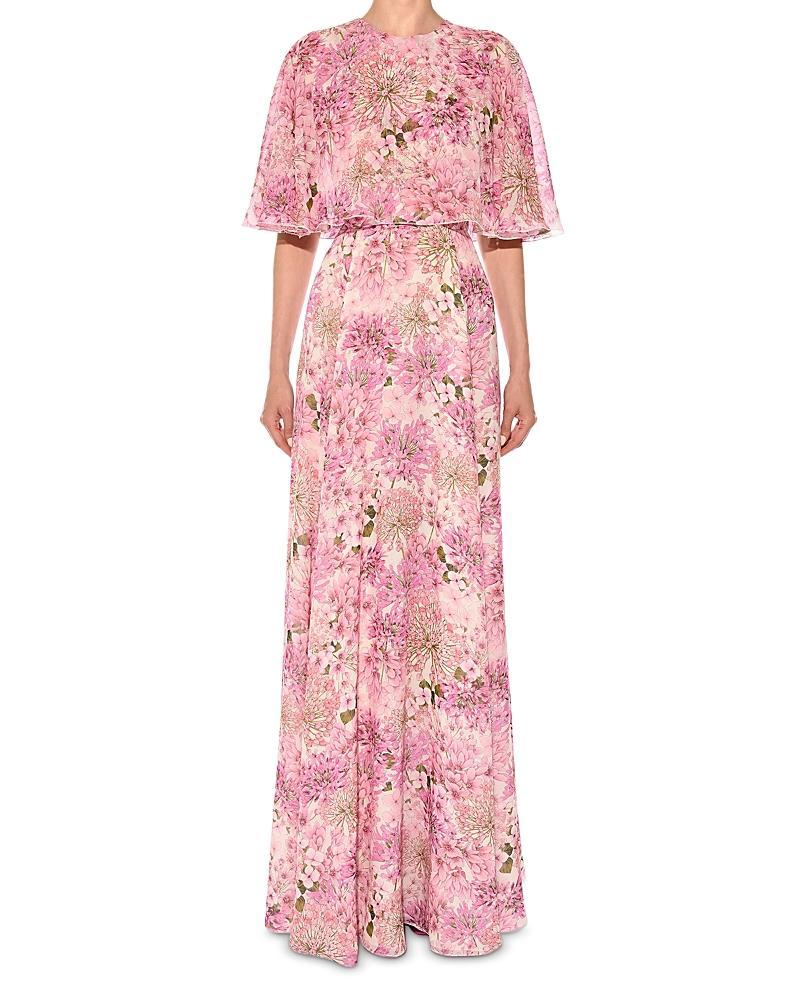 Womens Floral Silk Maxi Dress Product Image