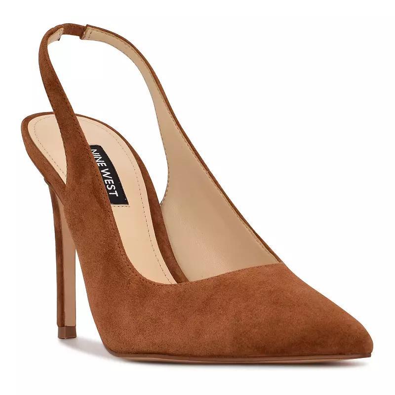 Nine West Feather Womens Suede Sling Back Pumps Product Image