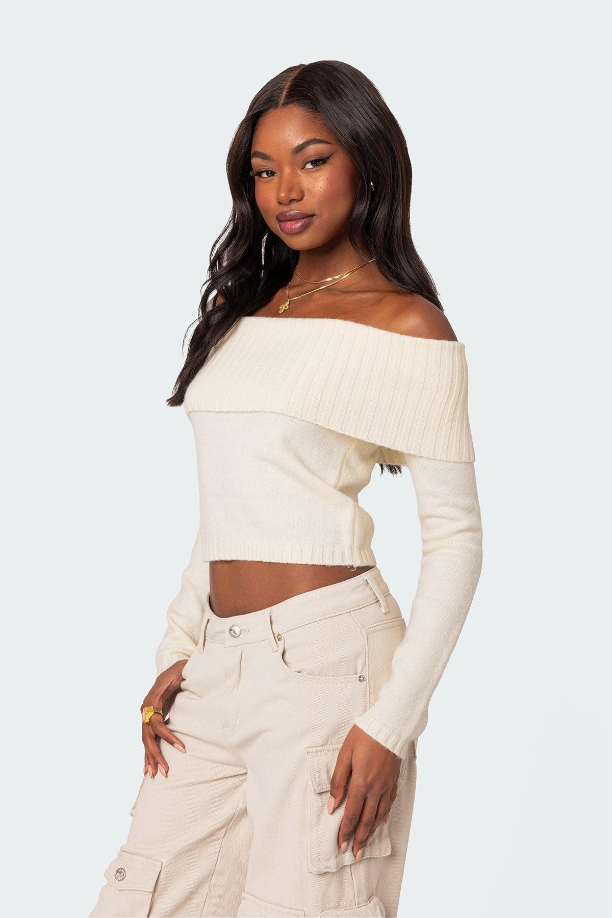 Tamara Fold Over Knit Top Product Image