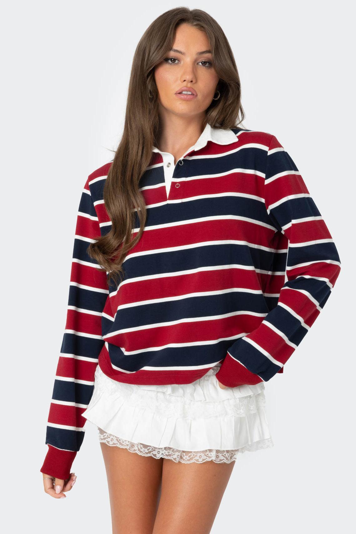 Hanna Striped Collared Shirt Product Image