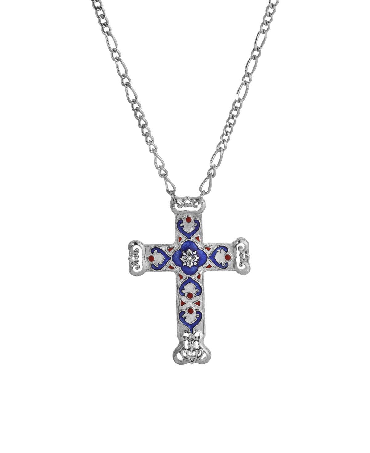 Symbols of Faith Enamel Cross Necklace Product Image