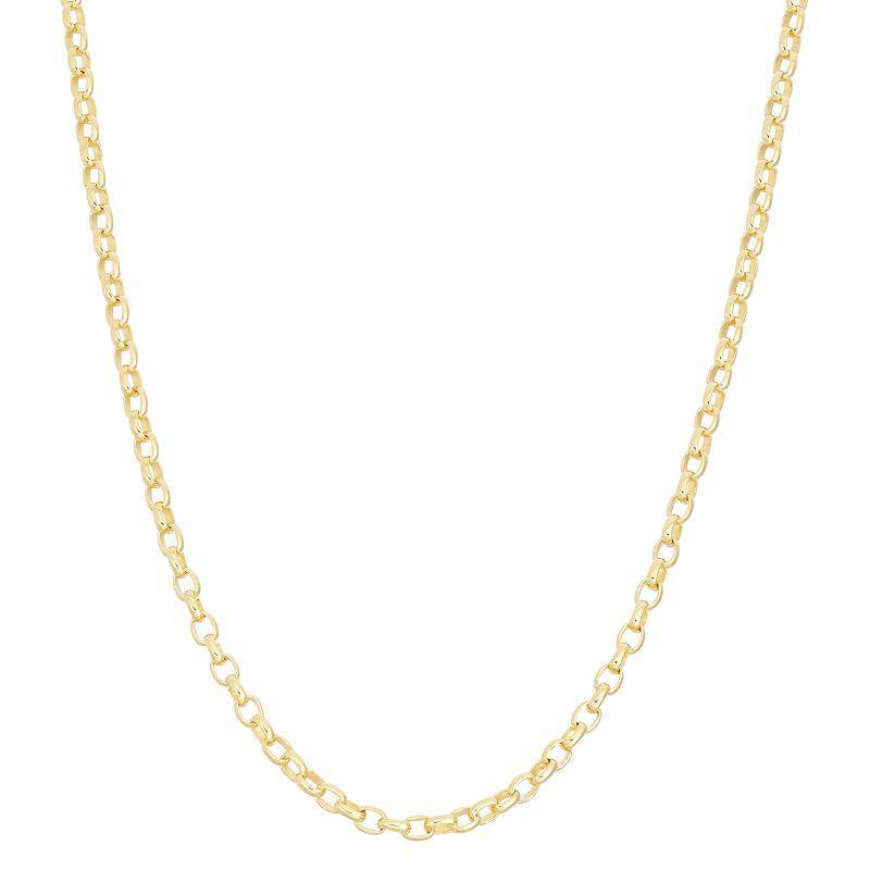 Jordan Blue 14k Gold Over Silver Adjustable Rolo Chain Necklace, Womens Yellow Product Image