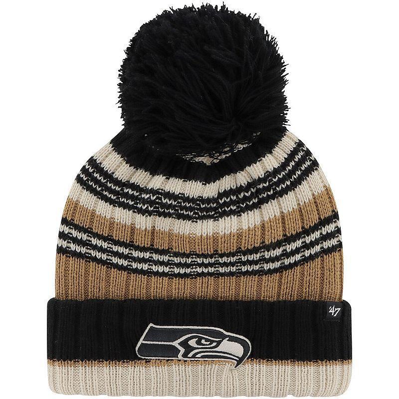 Womens 47 Natural Seattle Seahawks Barista Cuffed Knit Hat with Pom Product Image