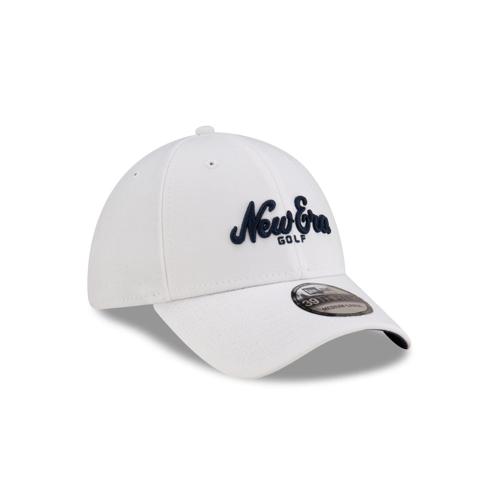 New Era Golf Script White 39THIRTY Stretch Fit Hat Male Product Image