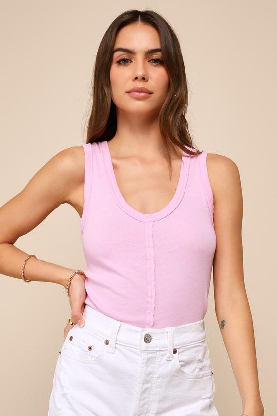 Necessary Charm Light Pink Scoop Neck Tank Top Product Image