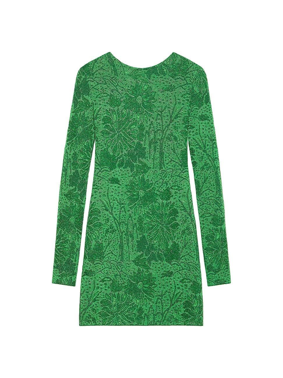 Givenchy Floral Jacquard Long Sleeve Knit Minidress Product Image