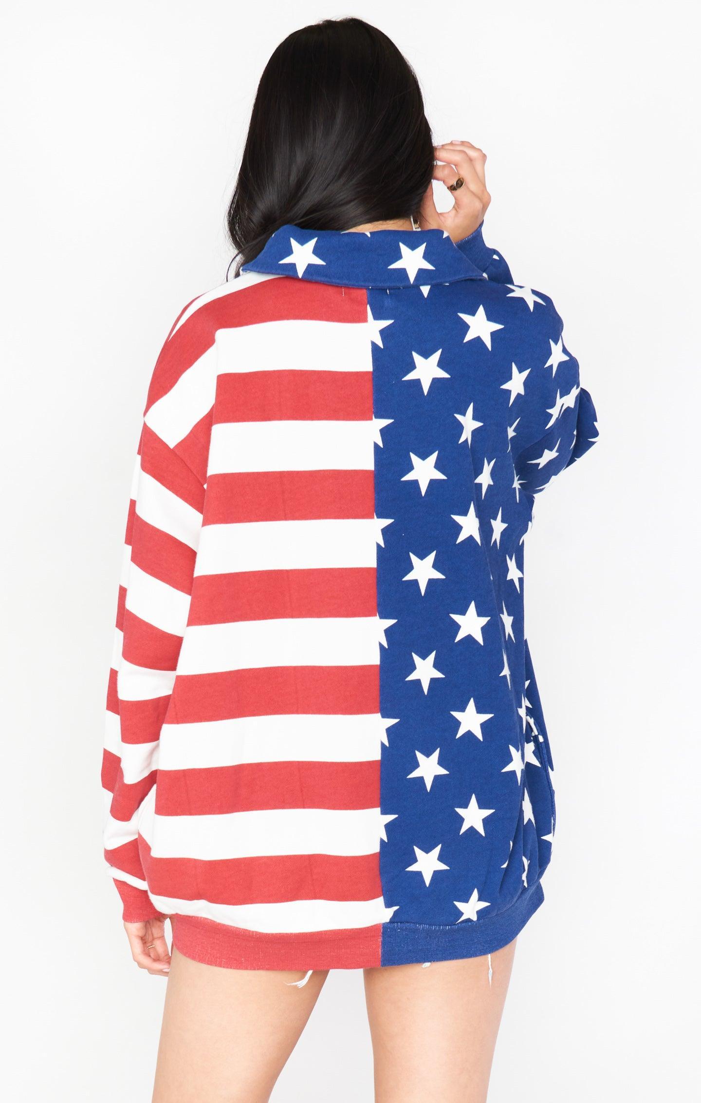 Benny Half Zip Sweatshirt ~ Flag Knit Product Image