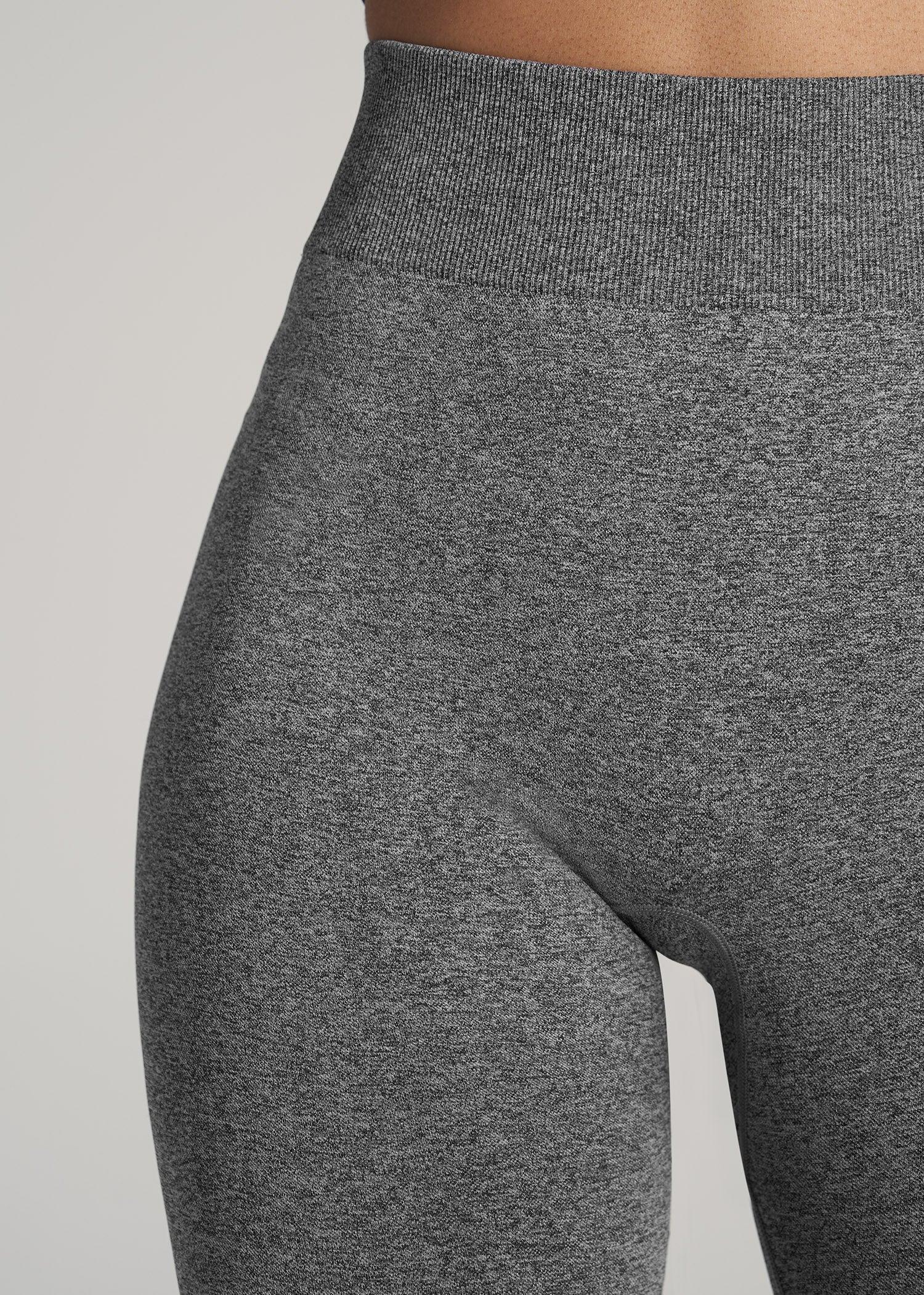 Seamless Leggings for Tall Women in Black & Grey Heather Product Image