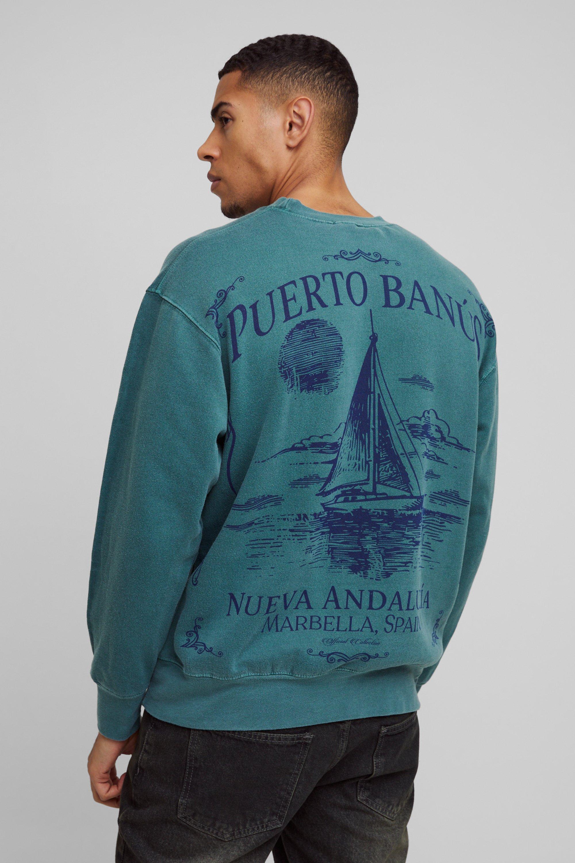 Washed Puerto Banus Sweatshirt | boohooMAN USA Product Image