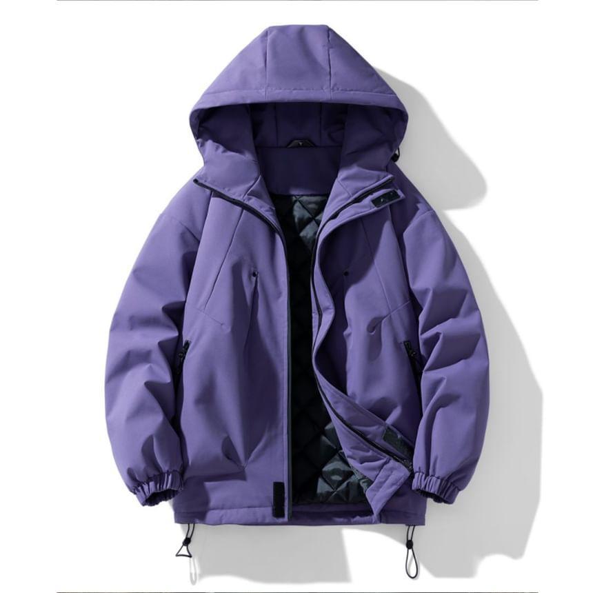 Lettering Hooded Parka Product Image