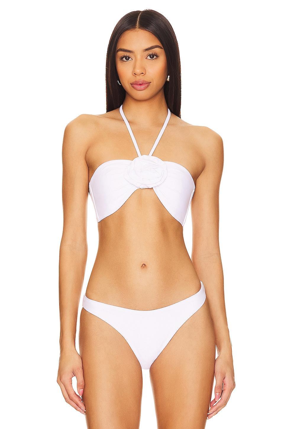 Cabana Rosette Halter Bikini Top MILLY Product Image