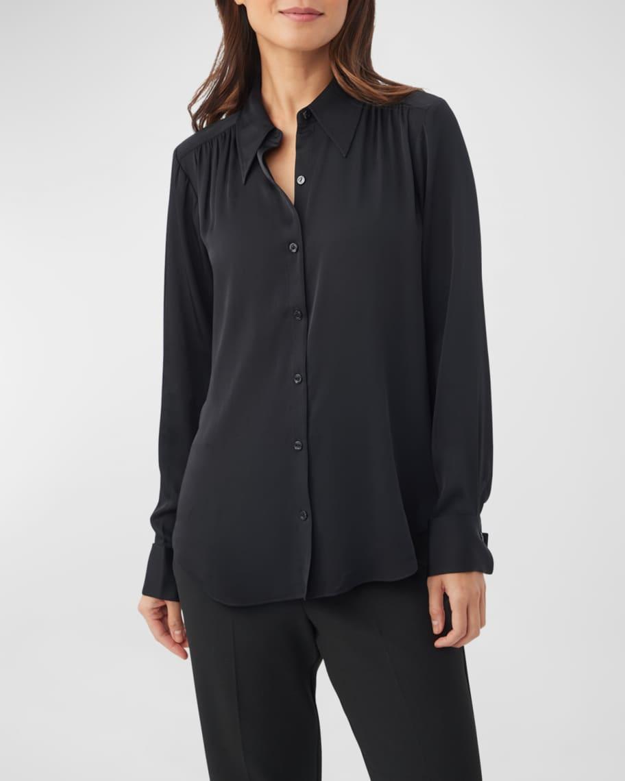 Cassavetes Ruched Button-Down Top Product Image