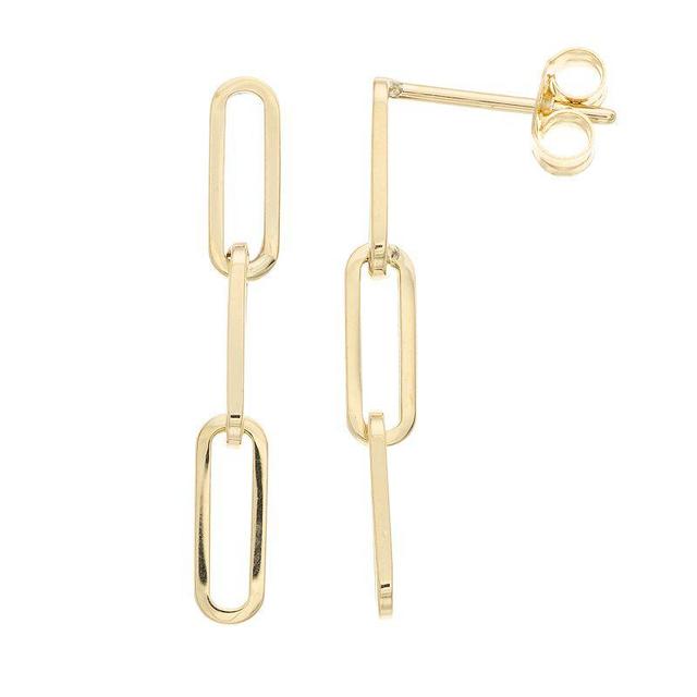 Au Naturale 14k Gold Paper Clip Chain Earrings, Womens, Yellow Product Image