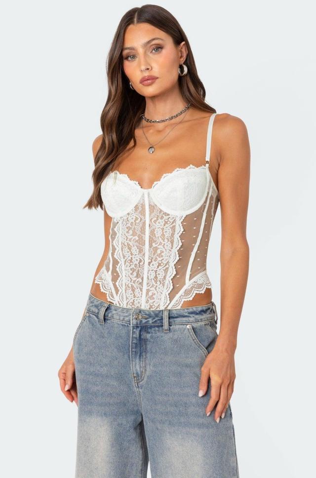 Cabaret Lacey Sheer Mesh Bodysuit Product Image